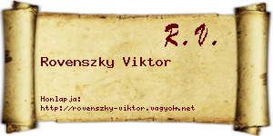 Rovenszky Viktor névjegykártya