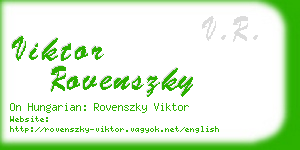 viktor rovenszky business card